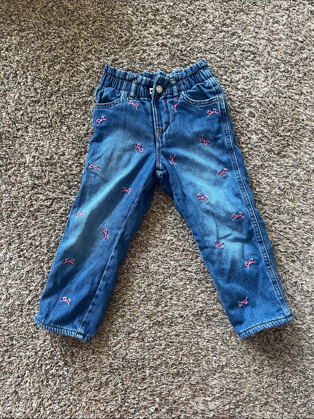 GAP Baby Denim Jeans in Light Blue with Pink Detail